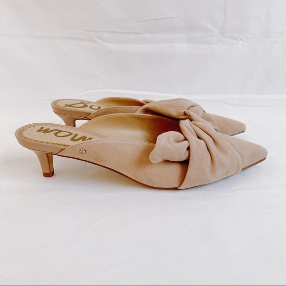 Sam Edelman Ludlow suede bow kitten heels mules - Picture 3 of 6